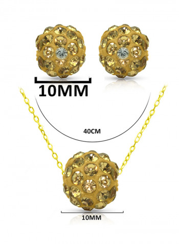 18 Karat Solid Yellow Gold Simple 10 mm Crystal Ball Ring