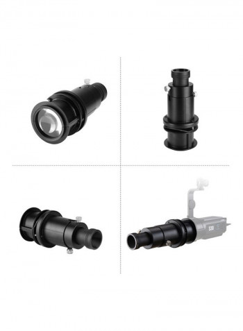 Projection Attachment With Lens For Godox S30 Focusing LED Video Light Black