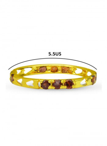 18 Karat Gold Garnet Studded Ring