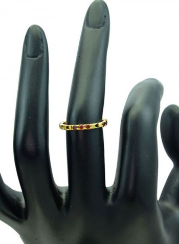 18 Karat Gold Garnet Studded Ring