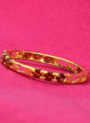 18 Karat Gold Garnet Studded Ring