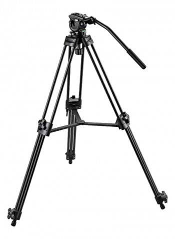 Dual-Lock Fluid Camera Tripod Black