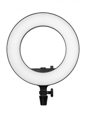 LED Video Light Ring With Phone Holder Black