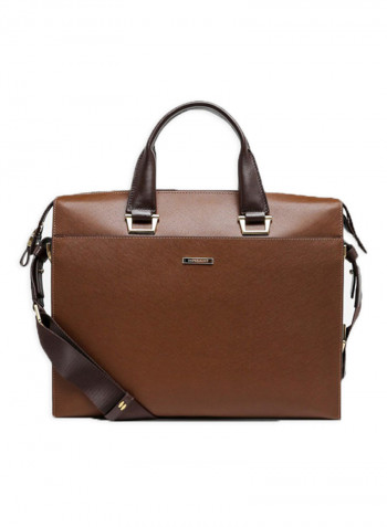 Saffiano Slim Business Briefcase Brown