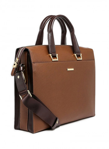 Saffiano Slim Business Briefcase Brown