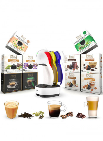 Colors Coffee Machine 3 Colors Changeable Panels With 10 Boxes Mix Coffee Tea Chocolate 1 l 1460 W EDG355.W10BX White