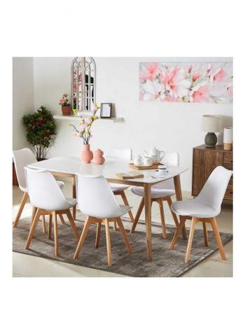 Sweden 6-Seater Dining Table White 76.3 x 150cm