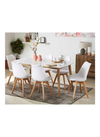Sweden 6-Seater Dining Table White 76.3 x 150cm