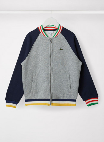 Kids/Teen Contrast Stripe Bomber Jacket Multicolour