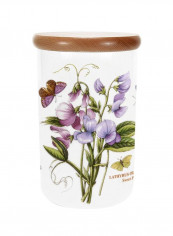 Botanic Garden Airtight Canister White/Pink/Brown 8inch