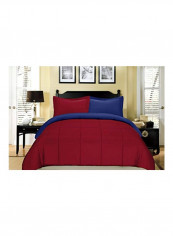 3-Piece Striped Printed Quilt Set Polyester Tangerine King
