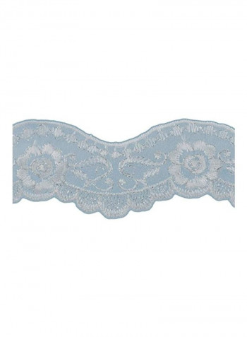 Metallic Embroidered Galloon Bridal Organza Trim White/Silver