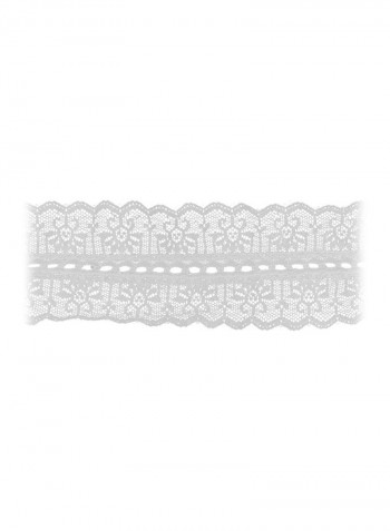 Double Ruffled Galloon Lace Trim White