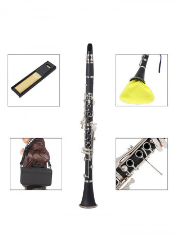 Flat Clarinet Bakelite Key Instrument With Case