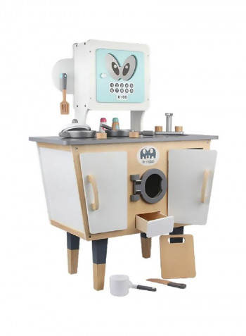 21-Piece Robotic Wooden Pretend Kitchen Toy Set