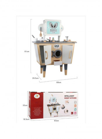 21-Piece Robotic Wooden Pretend Kitchen Toy Set