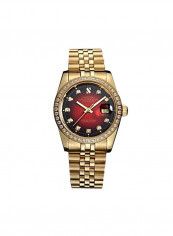 Men's Stone Studded Stainless Steel Automatic Mechanical Watch 5275602