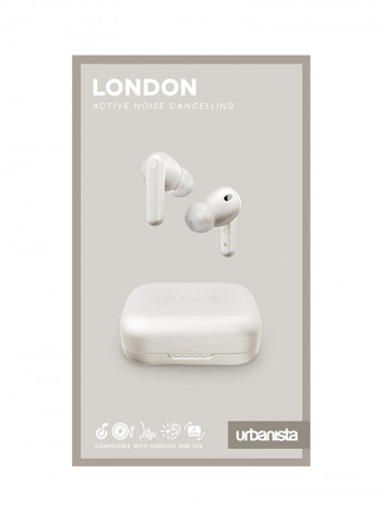 London Active Wireless In-Ear Headphones With Charging Case White