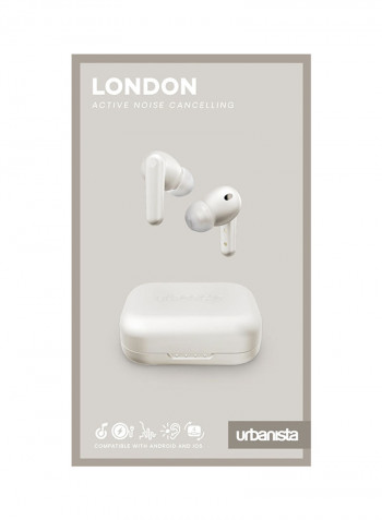 London Active Wireless In-Ear Headphones With Charging Case White