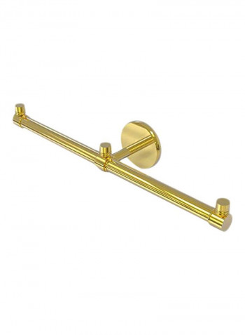 Prestige Skyline 2 Arm Guest Towel Holder Polished Brass 15x2.7x3.5inch