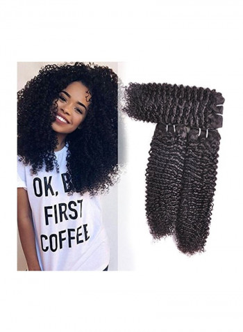3-Piece Afro Kinky Curly Hair Extensions Bundles Black