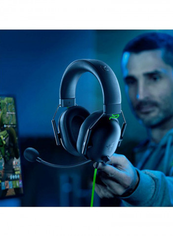 Shark V2 Wired Over-Ear Gaming Headphones With Mic Black