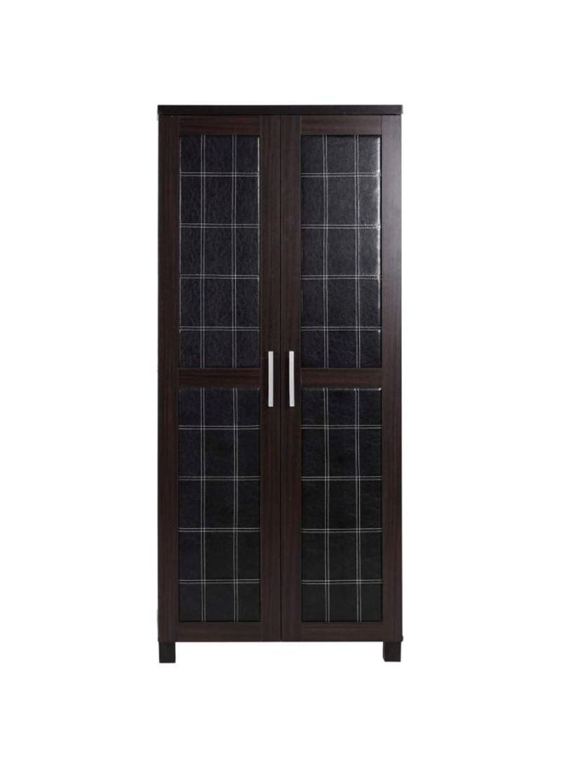 Hush Dual Door Shoe Cabinet Brown/Black/White 80x40x186centimeter