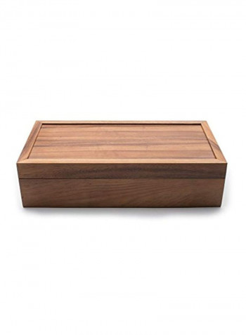 10-Cell Tea Box Brown 14.75x7.75x3.75inch