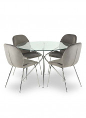 Toshika Dining Table Silver 110 x 110 x 75cm