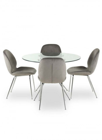 Toshika Dining Table Silver 110 x 110 x 75cm