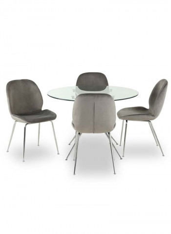 Toshika Dining Table Silver 110 x 110 x 75cm