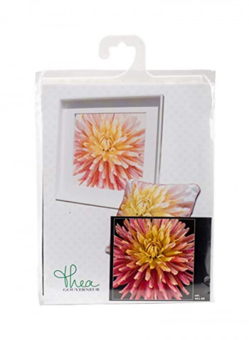 Dahlia On Aida Cross Stitch Kit Pink/Yellow/White