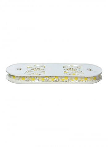 Decorative Center Daisy Galloon White/Yellow