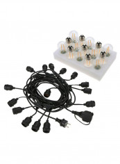 15-Piece LED Bulb Filament String Light Set Multicolour 49.9feet