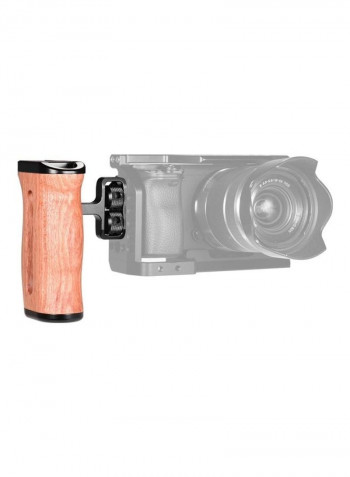 2-Piece Camera Wooden Side Handle Brown/Black