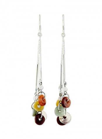 925 Sterling Silver Rainbow Moonstone Waterfall Earrings