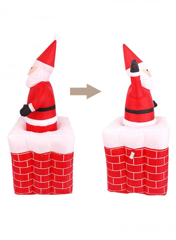 Decorative Inflatable Climbing Out Of Chimney Santa Claus Red/White/Black