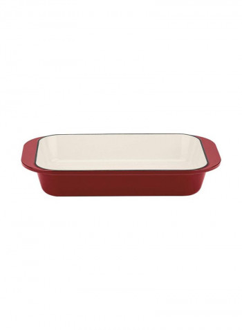 Cast Iron Roasting Pan Cardinal Red 14inch