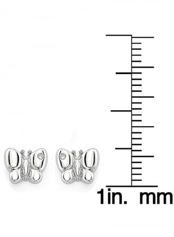 925 Sterling Silver Butterfly Stud Earrings