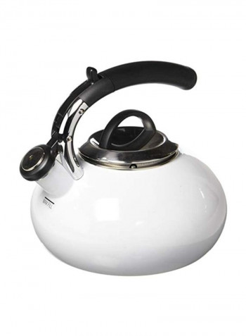 Tea Kettle White/Silver 21.6x21.6x22.2cm