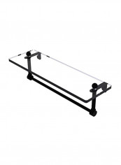 Glass Shelf With Towel Bar Clear/Black 16x5x5inch