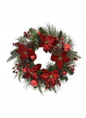 Poinsettia Wreath Red/Green 24inch