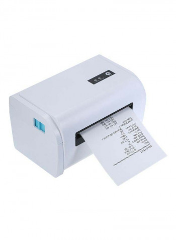 110mm Shipping Label Printer with Stand USB Cable High Speed Direct Thermal Printer 23 x 20cm white
