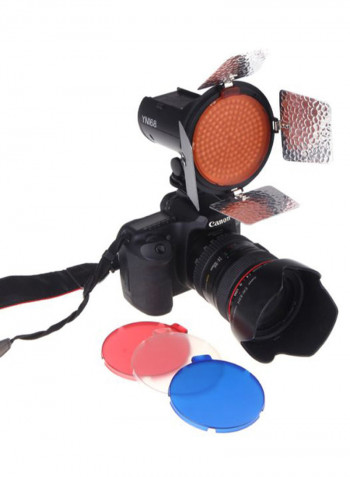 Camera Shoot LED Photography Light With 4 Colour Plate Red/Silver