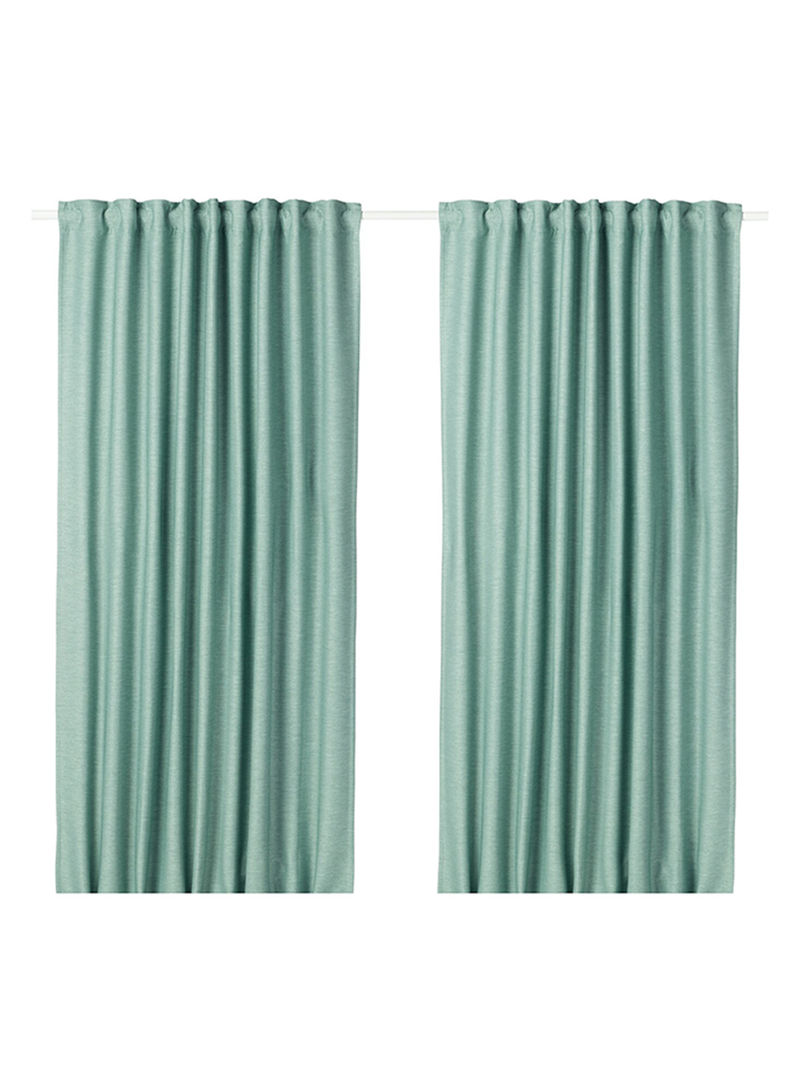 2-Piece Window Curtain Set Green 145x300centimeter