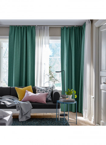 2-Piece Window Curtain Set Green 145x300centimeter