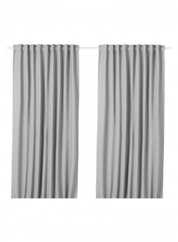 2-Piece Window Curtain Set Grey 145x300centimeter