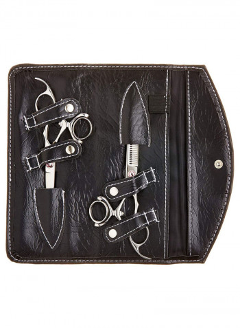 2-Piece Cutting Shears And Tooth Thinner Set With Case فضي
