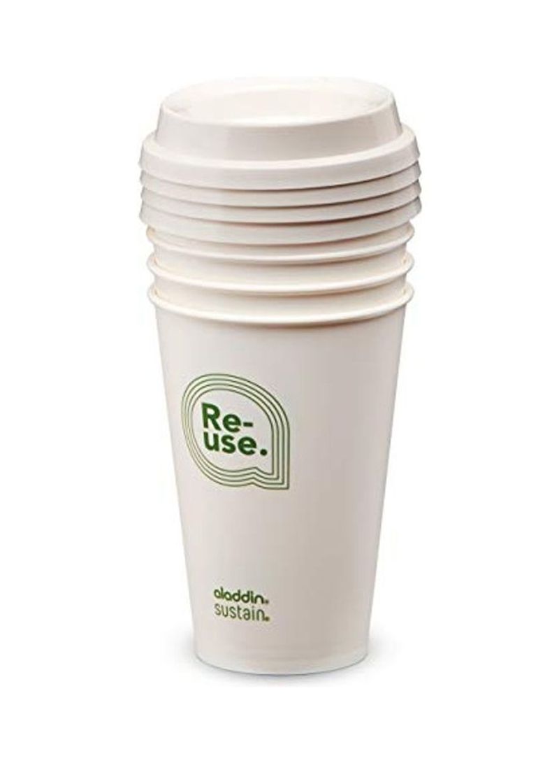 8-Piece Re-Use Sustain Cup And Lid White