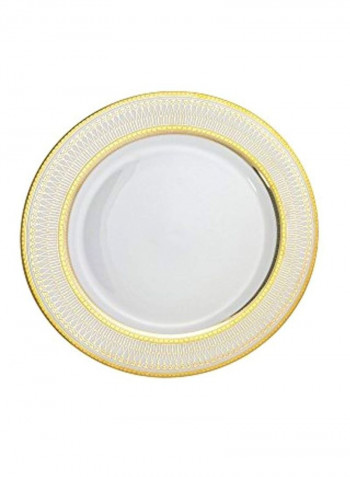6-Piece Bread And Butter Plate Set White/Gold 6inch